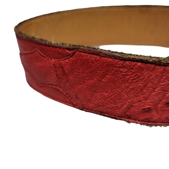 Crumine Silver Plate Bronze Floral Buckle with Leather Belt main image 6
